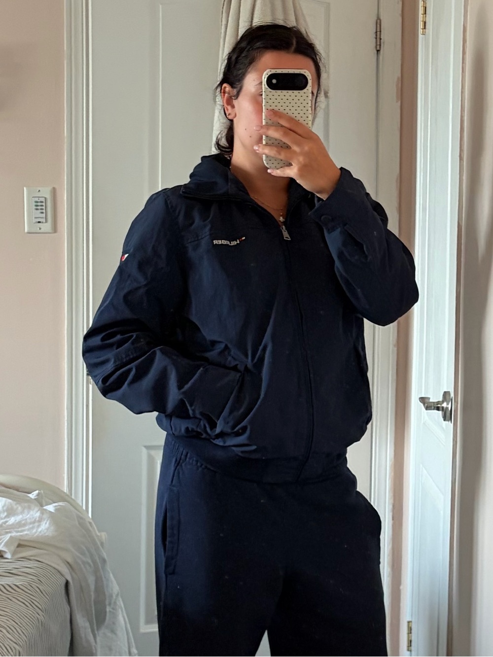 Tommy Hilfiger Navy Hooded Windbreaker Jacket